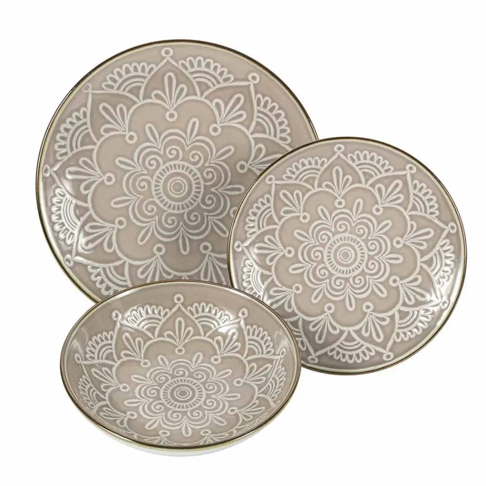 Retter service i hård Dolomitgrå, lyseblå eller blå 18 stykker - arabisk Viadurini