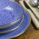 Retter service i hård Dolomitgrå, lyseblå eller blå 18 stykker - arabisk Viadurini