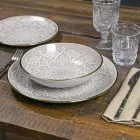 Retter service i hård Dolomitgrå, lyseblå eller blå 18 stykker - arabisk Viadurini