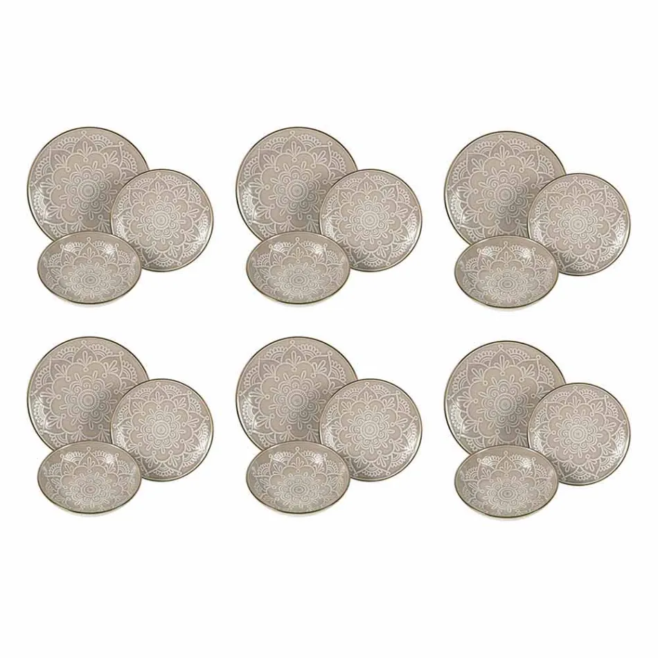 Retter service i hård Dolomitgrå, lyseblå eller blå 18 stykker - arabisk Viadurini