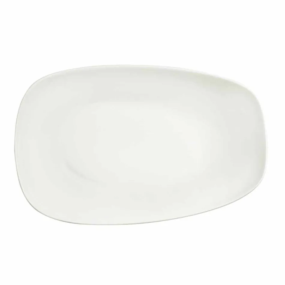 Hvid porcelæns servis sæt 23 stk moderne og elegant design - Nalah Viadurini