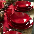 Røde juleplader i stentøj 18 stykker tradition og elegance - Rossano Viadurini