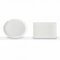 Middagsplader Sæt ovalt og rektangulært design 3 stykker i porcelæn - Egle