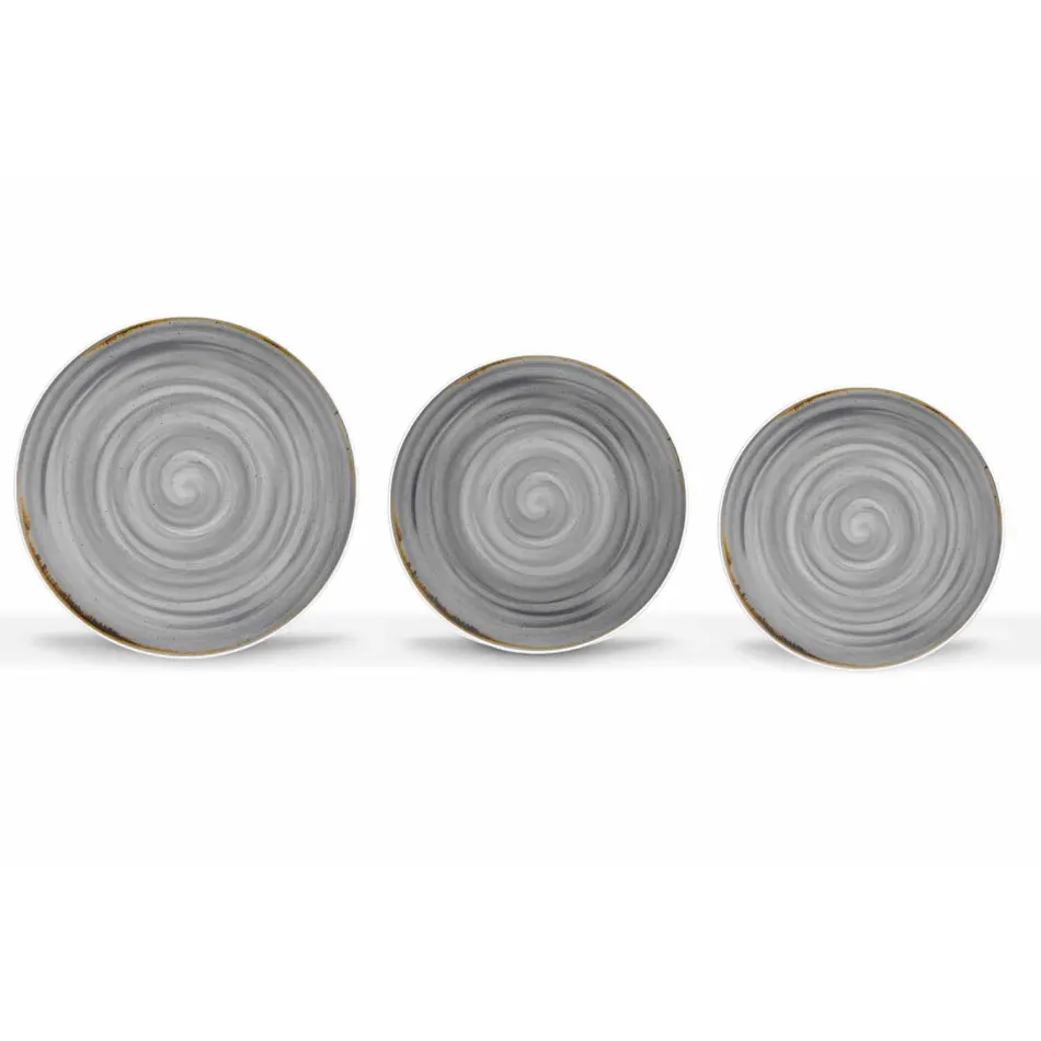 18 stykke porcelænsfarvet og moderne aftensmadstjeneste - Rurolo Viadurini