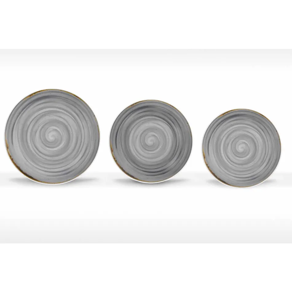 18 stykke porcelænsfarvet og moderne aftensmadstjeneste - Rurolo Viadurini