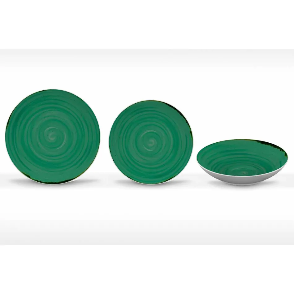 18 stykke porcelænsfarvet og moderne aftensmadstjeneste - Rurolo Viadurini