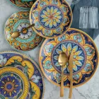 Tortoise Effect Satin Gold Steel Bestikssæt 24 dele - Rock Viadurini