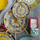 Tortoise Effect Satin Gold Steel Bestikssæt 24 dele - Rock Viadurini