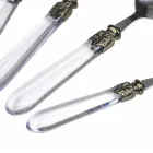 Stålbestiksæt og gennemsigtigt plastikhåndtag 24 stk - Palazzo Viadurini