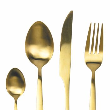 24 stykker sølv, guld eller kobber mat stål bestiksæt - Borough
