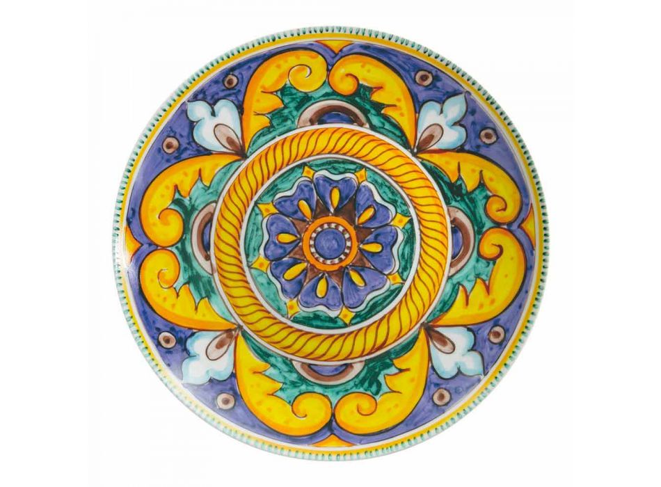 Komplet bordservering i porcelæn og farvet stentøj 18 stykker - Calabrien Viadurini