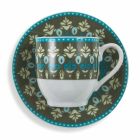 Kaffekopper og underkop Sæt Farvet Porcelæn Dekoreret 12 Stk - Persien Viadurini