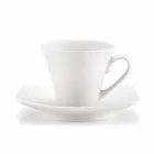 Hvid porcelæn kaffekopper Service moderne design 8 stykker - Duomo Viadurini