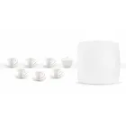 Hvid porcelæn kaffekopper Service moderne design 8 stykker - Duomo Viadurini