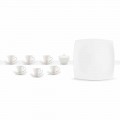 Hvid porcelæn kaffekopper Service moderne design 8 stykker - Duomo