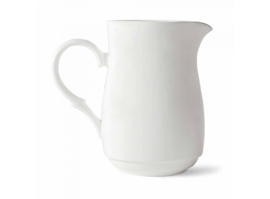 Cappuccino Cups Service med fod 14 stykker i hvidt porcelæn - Armanda Viadurini
