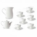 Cappuccino Cups Service med fod 14 stykker i hvidt porcelæn - Armanda