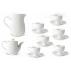 Cappuccino Cups Service med fod 14 stykker i hvid porcelæn - Armanda Viadurini