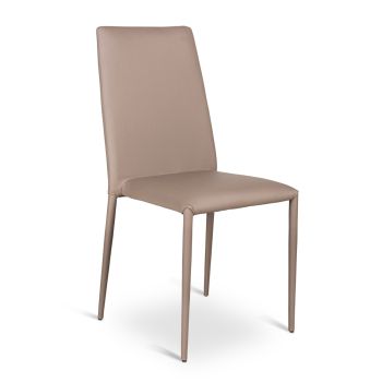 4. september moderne stole i hvid læder, grå eller taupe Dora