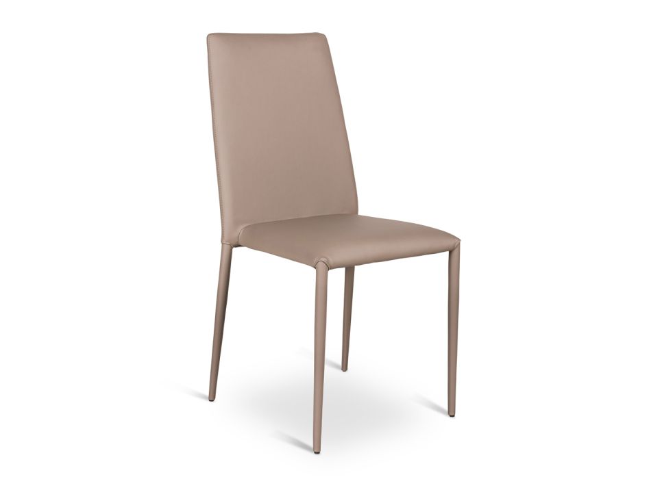 4. september moderne stole i hvid læder, grå eller taupe Dora
