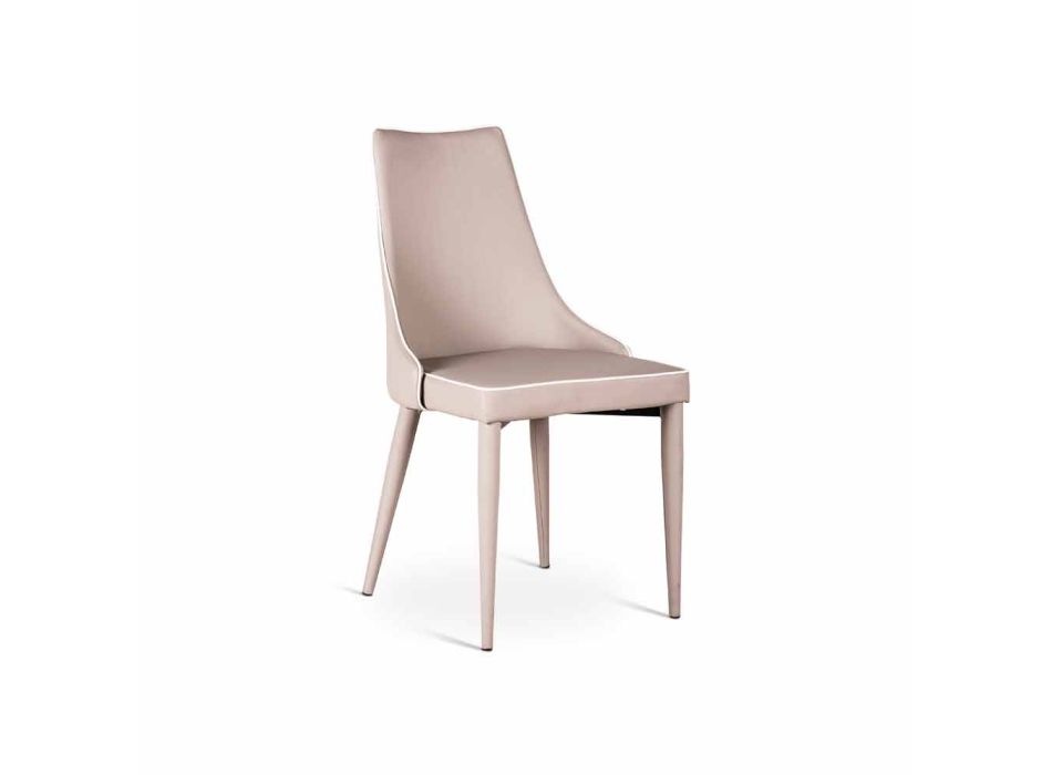 September 4 moderne stole i hvid eller grå imiteret læder Ophelia Viadurini
