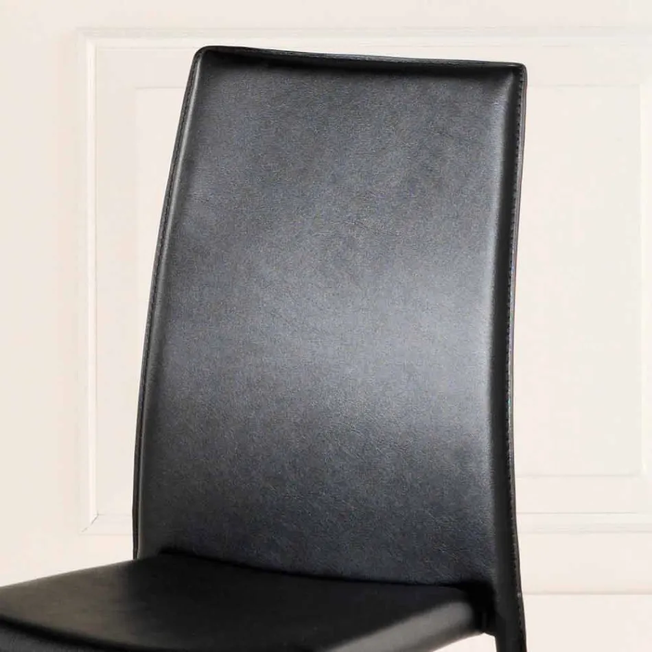 September 4 moderne stole Joy imiteret læder, helt dækket Viadurini