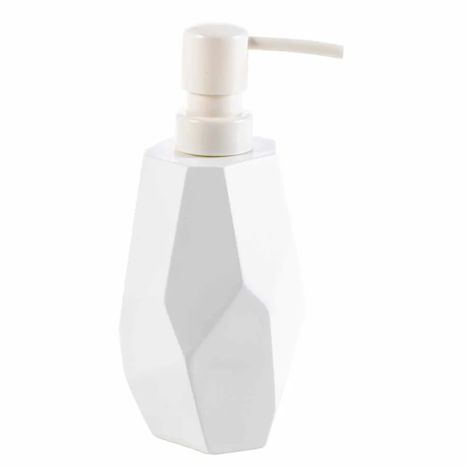 Sæt design badeværelses tilbehør i træ og harpiks Rivalba Viadurini