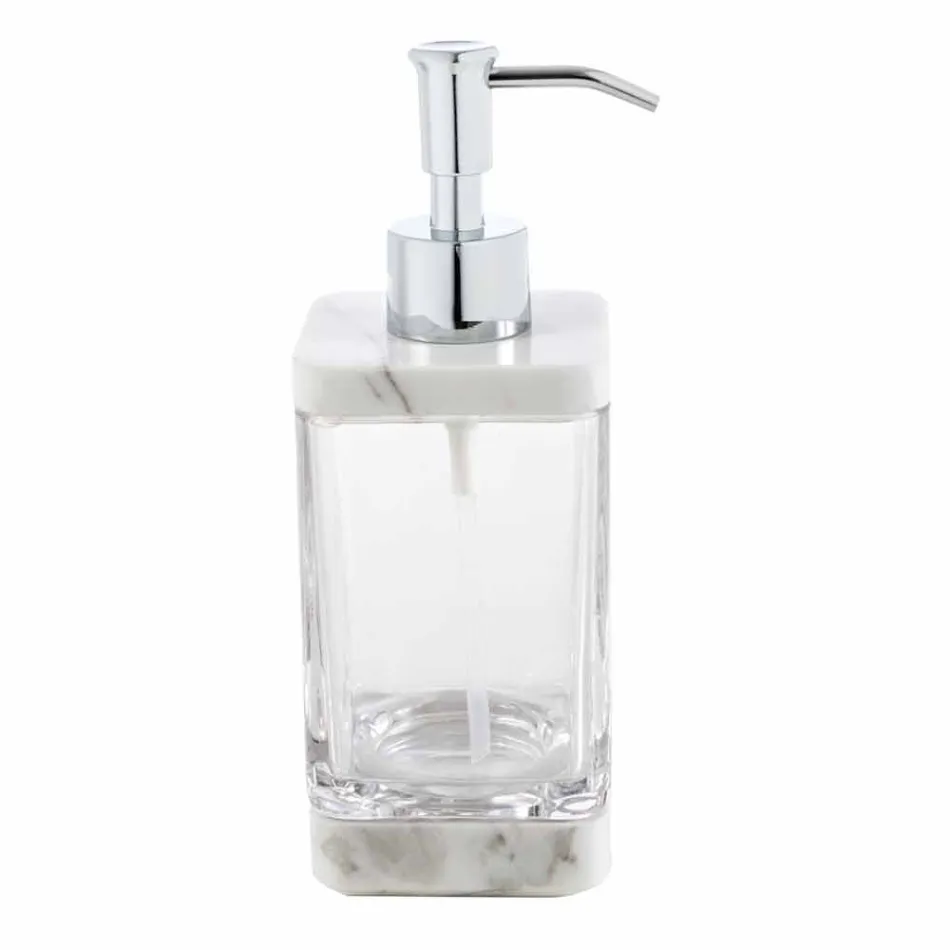 Moderne badeværelse tilbehør i Calacatta marmor og Carona glas Viadurini