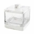 Moderne badeværelse tilbehør i Calacatta marmor og Carona glas Viadurini