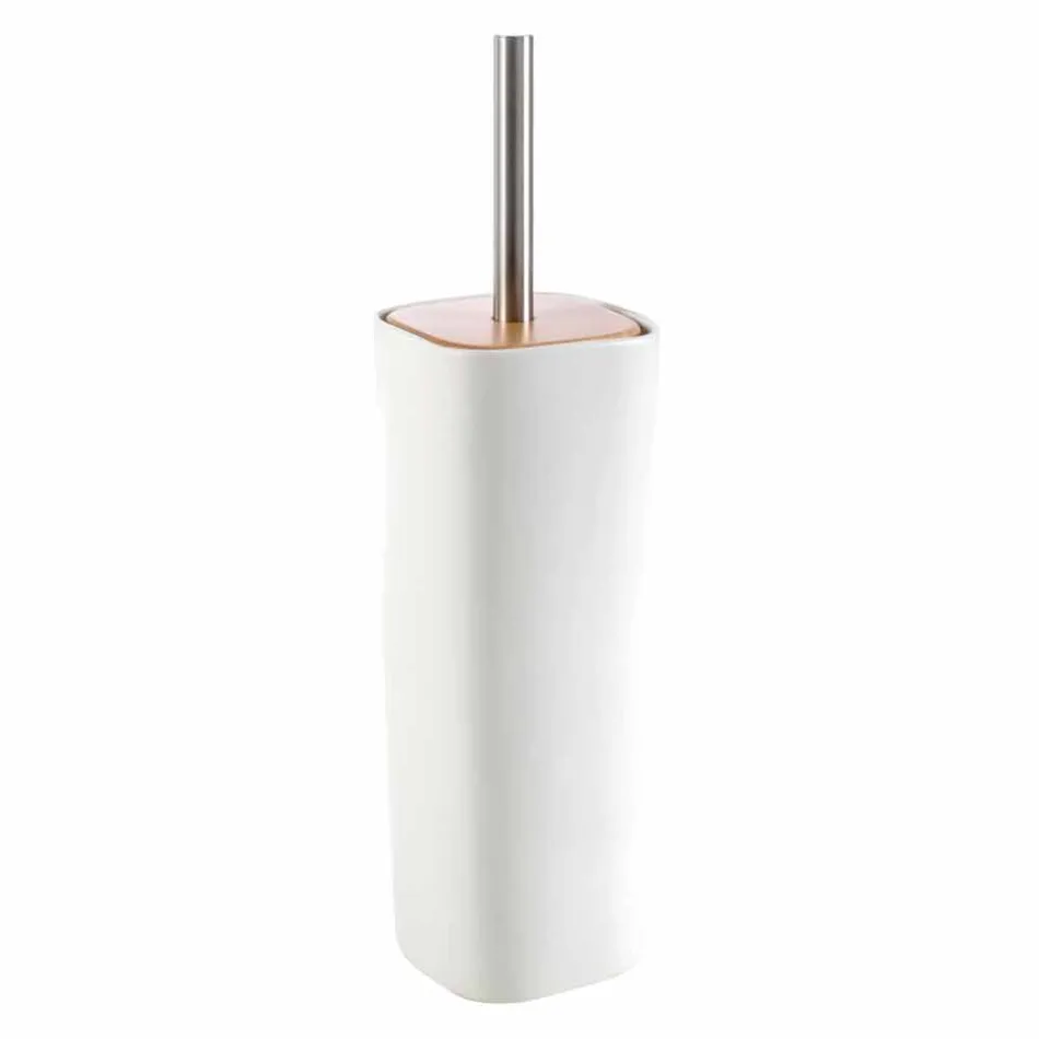 Carsoli keramik og træ moderne badeværelse tilbehør sæt Viadurini