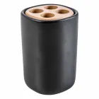 Carsoli keramik og træ moderne badeværelse tilbehør sæt Viadurini