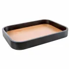 Carsoli keramik og træ moderne badeværelse tilbehør sæt Viadurini