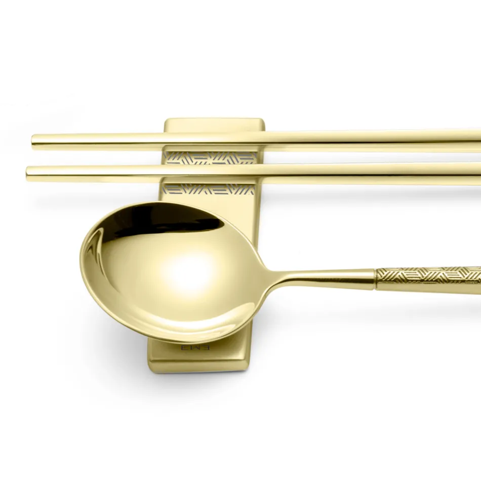 Sæt bestående af frugtske, spisepinde og bestikrest med origami - Osaka Viadurini