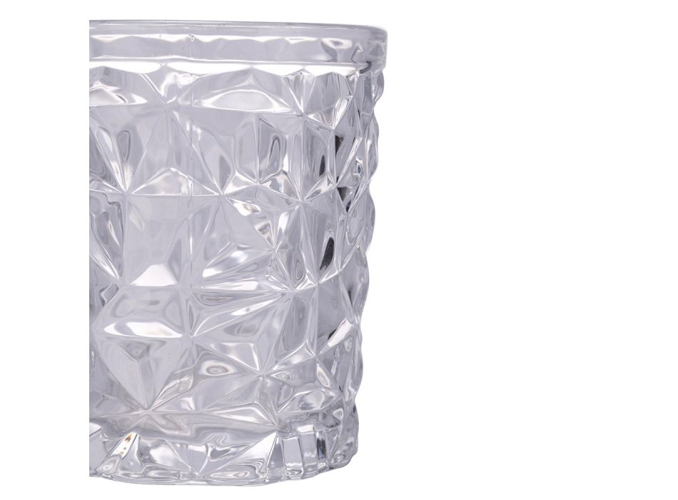 Sæt med 12 vandglas 300 ml i dekoreret glas - kop Viadurini