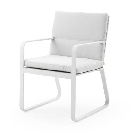 Sæt med 2 udendørs lænestole med ikke-deformerbar skumpude - Zuna Viadurini