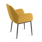 Sæt med 2 polstrede lænestole i farverigt stof og metalstel - Valeria Viadurini