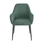 Sæt med 2 polstrede lænestole i farverigt stof og metalstel - Valeria Viadurini