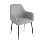 Sæt med 2 polstrede lænestole i farverigt stof og metalstel - Valeria Viadurini