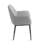 Sæt med 2 polstrede lænestole i farverigt stof og metalstel - Valeria Viadurini