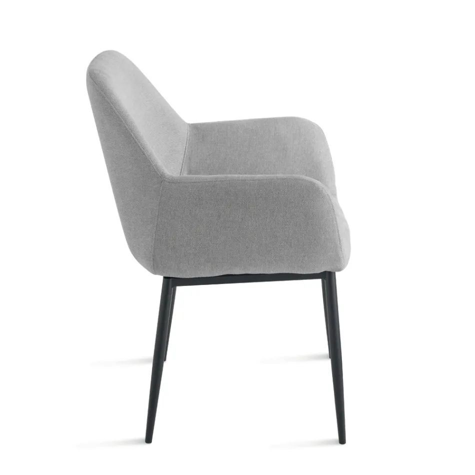 Sæt med 2 polstrede lænestole i farverigt stof og metalstel - Valeria Viadurini