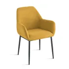 Sæt med 2 polstrede lænestole i farverigt stof og metalstel - Valeria Viadurini