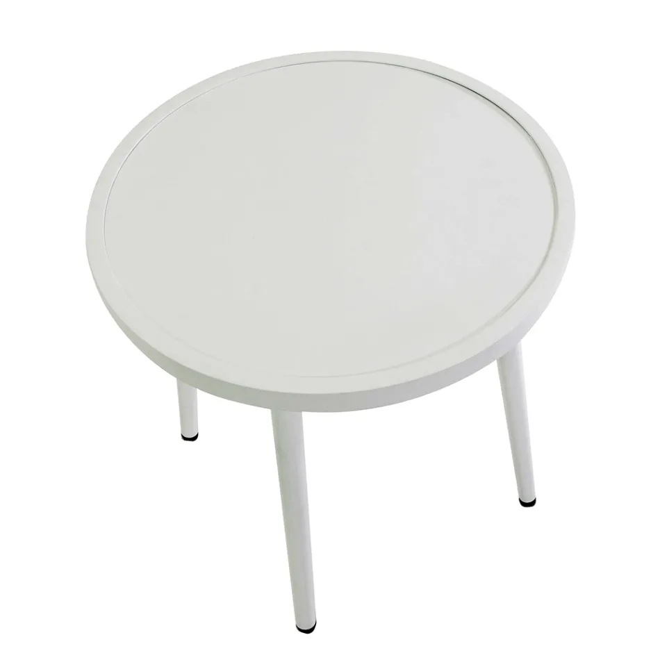 Sæt med 2 lænestole med aluminiumsbord i forskellige overflader - Souvenir Viadurini