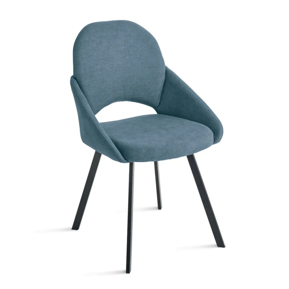 Sæt med 2 polstrede stole i farverigt stof og metalstel - Damian Viadurini