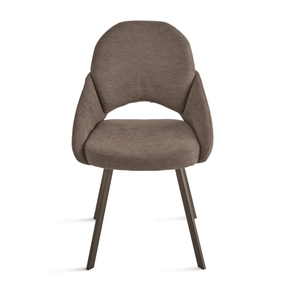 Sæt med 2 polstrede stole i farverigt stof og metalstel - Damian Viadurini