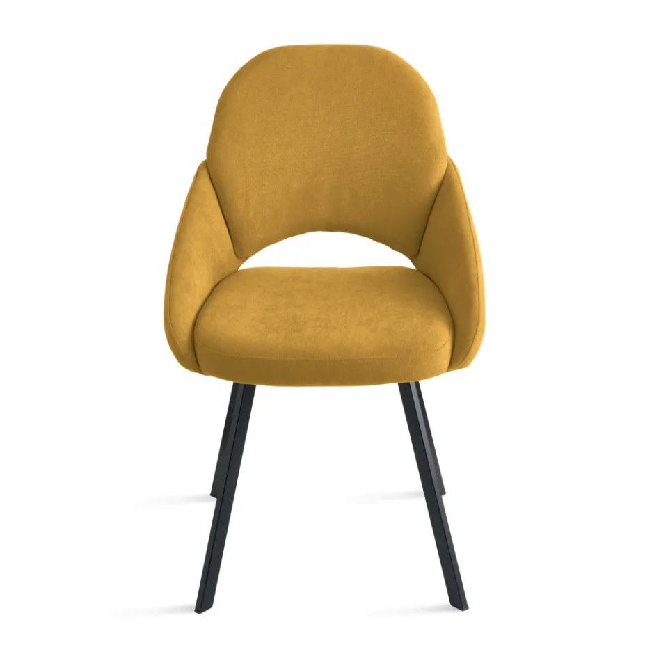 Sæt med 2 polstrede stole i farverigt stof og metalstel - Damian Viadurini