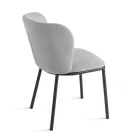 Sæt med 2 polstrede stofstole med malet metalstel - Leandra Viadurini