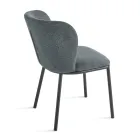 Sæt med 2 polstrede stofstole med malet metalstel - Leandra Viadurini