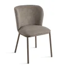 Sæt med 2 polstrede stofstole med malet metalstel - Leandra Viadurini