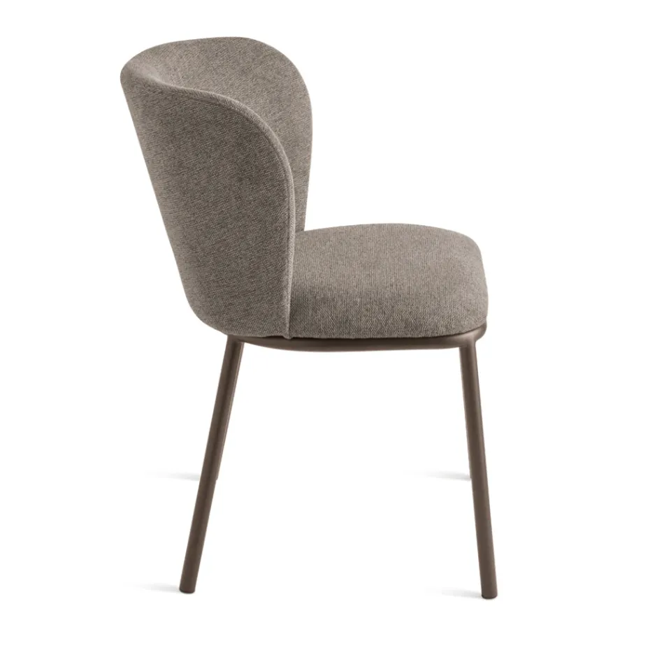 Sæt med 2 polstrede stofstole med malet metalstel - Leandra Viadurini