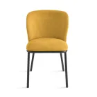 Sæt med 2 polstrede stofstole med malet metalstel - Leandra Viadurini